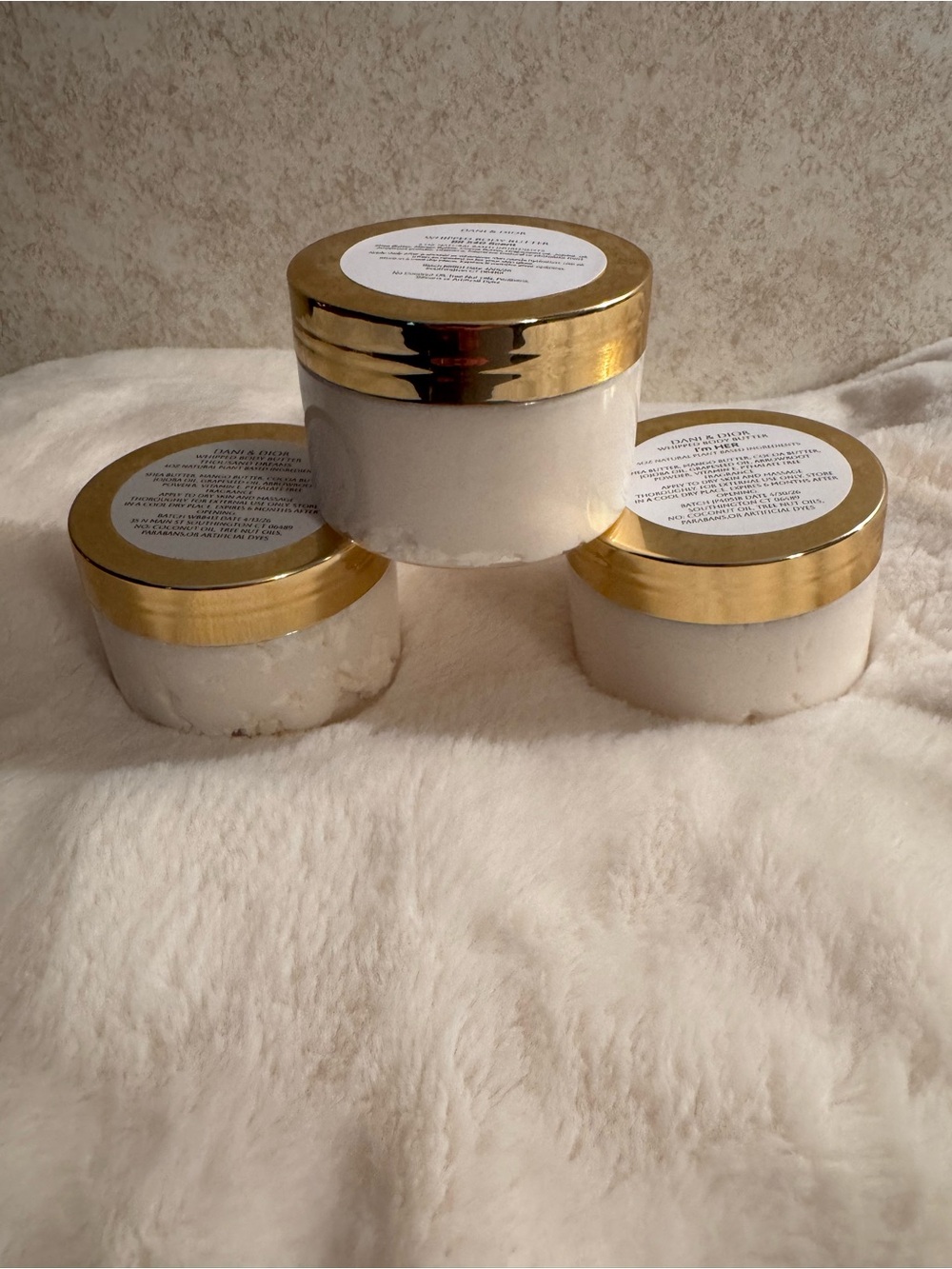 Set of 3 White Body Butter Dani and Dior.